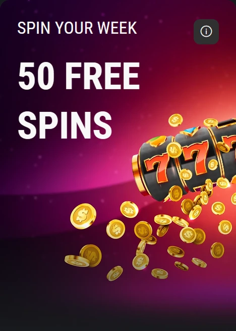 50 free spins weekly offer card