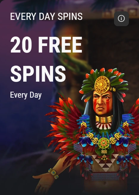 20 free spins every day offer card